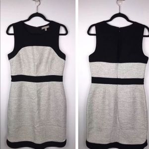 Banana Republic Gray Tweed and Black Dress